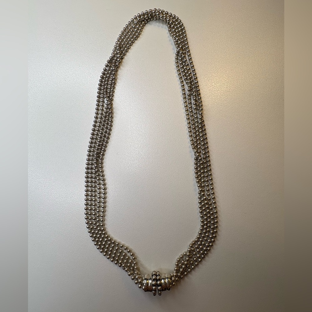 🦩SOLD🦩Joseph Esposito Sterling Silver Necklace with Removable Onyx Pendant - Picture 3 of 8